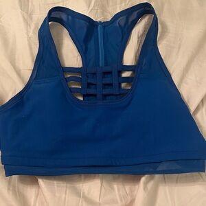 MPG Allegro cobalt Blue Sports Bra with Mesh Back zippered $68 nwt